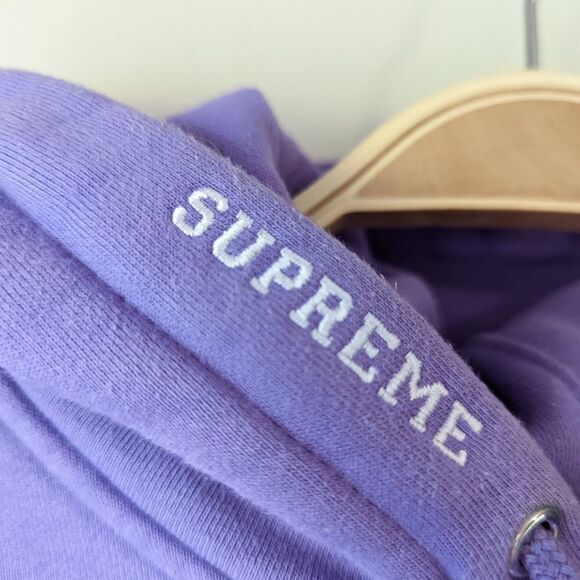 Supreme x Champion Hoodie FW18 Box Logo Rare Lavender Purple Collaboration Sz M - Picture 11 of 16